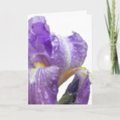 Gepersonaliseerde Paarse Iris Moederdag Kaart (Voorkant)