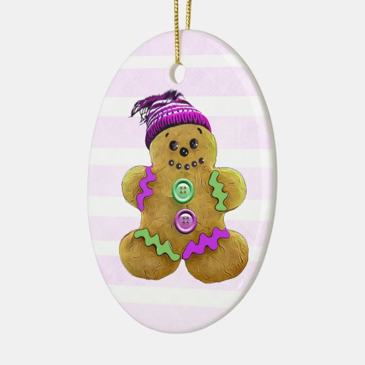 Gepersonaliseerde Paarse kerstman Keramisch Ornament (Links)
