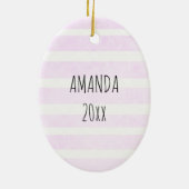 Gepersonaliseerde Paarse kerstman Keramisch Ornament (Achterkant)