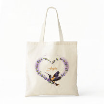 Gepersonaliseerde Paarse kolibrie hart