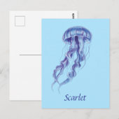 Gepersonaliseerde Paarse kwal illustratie ontwerp Briefkaart (Voorkant / Achterkant)