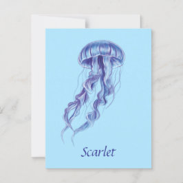 Gepersonaliseerde Paarse kwal illustratie ontwerp Briefkaart