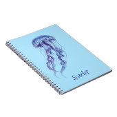 Gepersonaliseerde Paarse kwal illustratie ontwerp Notitieboek (Rechterzijde)
