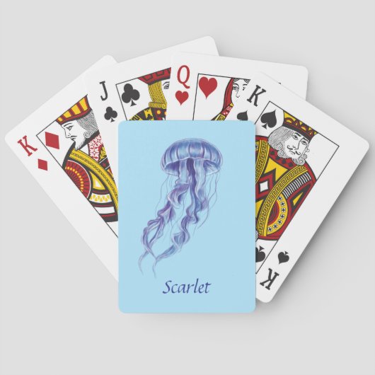 Gepersonaliseerde Paarse kwal illustratie ontwerp Pokerkaarten (Achterkant)