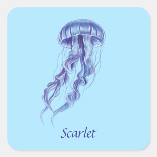 Gepersonaliseerde Paarse kwal illustratie ontwerp Vierkante Sticker (Voorkant)