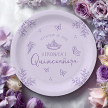 Gepersonaliseerde Paarse Lavendel Quinceanera