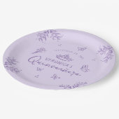 Gepersonaliseerde Paarse Lavendel Quinceanera Papieren Bordje (Gekanteld)