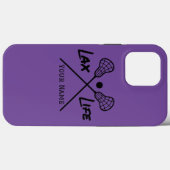 Gepersonaliseerde Paarse LAX (lacrosse) leven Case-Mate iPhone Case (Achterkant (horizontaal))