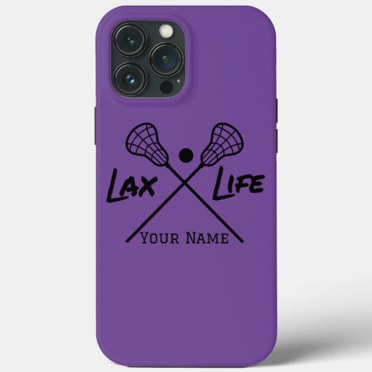 Gepersonaliseerde Paarse LAX (lacrosse) leven Case-Mate iPhone Case (Achterkant)