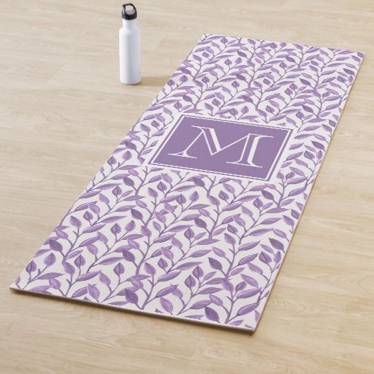 Gepersonaliseerde Paarse Leaves Yoga Mat (In situ)