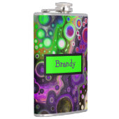 Gepersonaliseerde Paarse, lichte groene, zwarte vl Heupfles (Rechts)