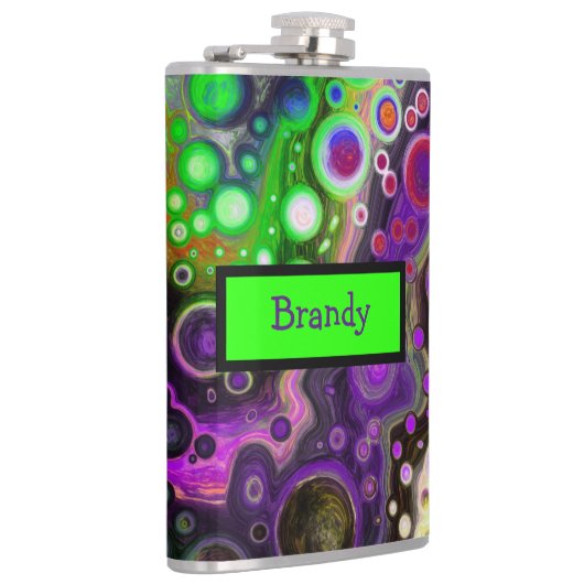 Gepersonaliseerde Paarse, lichte groene, zwarte vl Heupfles (Rechts)