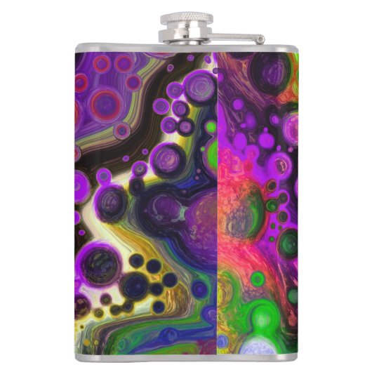 Gepersonaliseerde Paarse, lichte groene, zwarte vl Heupfles (Achterkant)