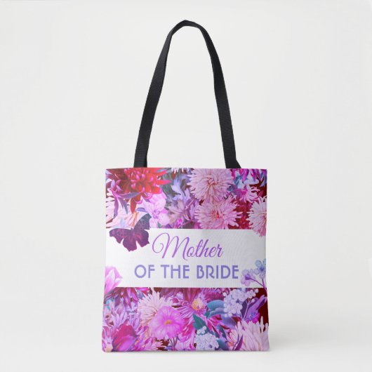 Gepersonaliseerde paarse moeder van de Bride Tote Bag (Voorkant)