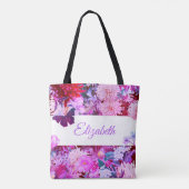 Gepersonaliseerde paarse moeder van de Bride Tote Bag (Achterkant)