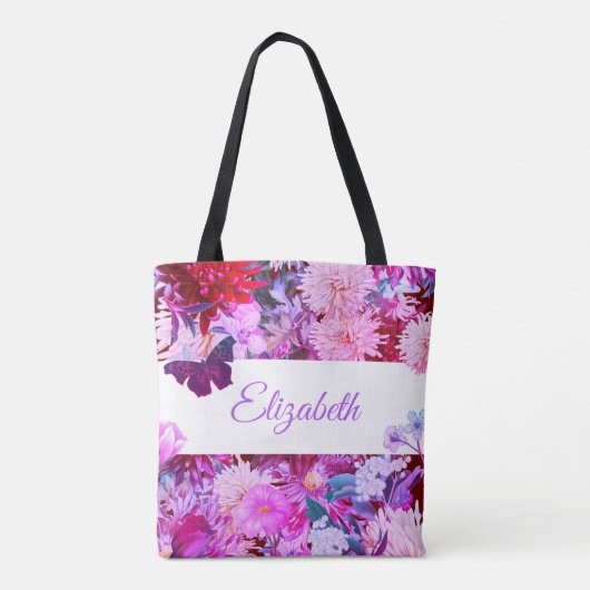 Gepersonaliseerde paarse moeder van de Bride Tote Bag (Achterkant)