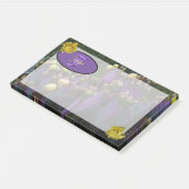 Gepersonaliseerde Paarse monogram Cactus Yellow Fl Post-it® Notes (Schuin)