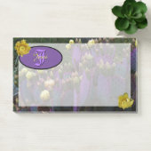 Gepersonaliseerde Paarse monogram Cactus Yellow Fl Post-it® Notes (Kantoor)