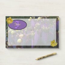 Gepersonaliseerde Paarse monogram Cactus Yellow Fl