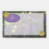 Gepersonaliseerde Paarse monogram Cactus Yellow Fl Post-it® Notes (Voorkant)