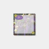 Gepersonaliseerde Paarse monogram Cactus Yellow Fl Post-it® Notes (Voorkant)
