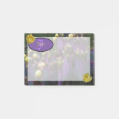 Gepersonaliseerde Paarse monogram Cactus Yellow Fl Post-it® Notes (Voorkant)