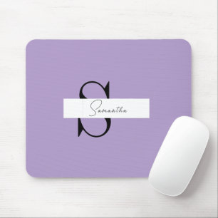 Gepersonaliseerde Paarse Mousepad met Initiaal en  Muismat