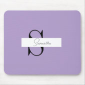 Gepersonaliseerde Paarse Mousepad met Initiaal en  Muismat (Voorkant)