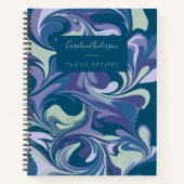 Gepersonaliseerde Paarse Navy Marbled Family Recep Notitieboek (Voorkant)