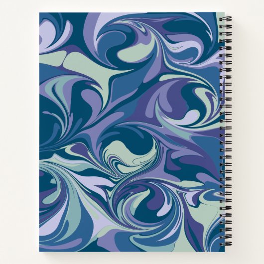 Gepersonaliseerde Paarse Navy Marbled Family Recep Notitieboek (Achterkant)