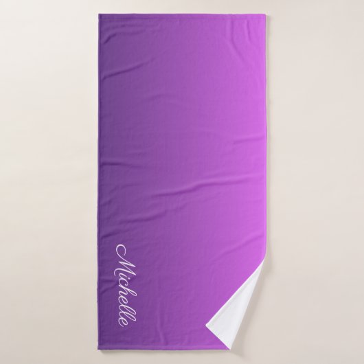 Gepersonaliseerde paarse ombre badhanddoek (Badhanddoek)
