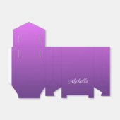 Gepersonaliseerde paarse ombre bedankdoosjes (Uitgevouwen)