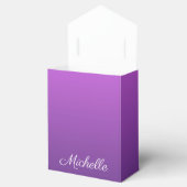 Gepersonaliseerde paarse ombre bedankdoosjes (Geopend)