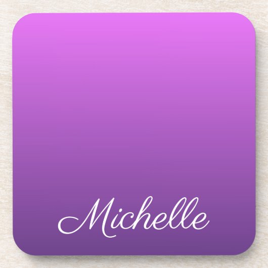 Gepersonaliseerde paarse ombre bier onderzetter (Voorkant)