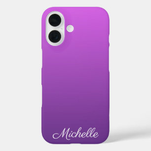 Gepersonaliseerde paarse ombre iPhone 16 hoesje