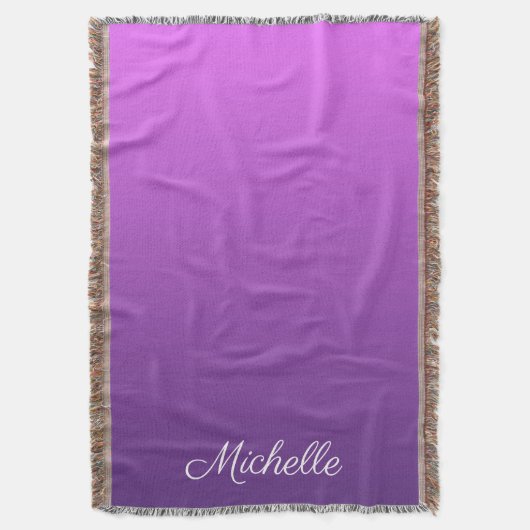 Gepersonaliseerde paarse ombre deken (Voorkant Verticaal)