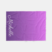 Gepersonaliseerde paarse ombre fleece deken (Voorkant (Horizontaal))