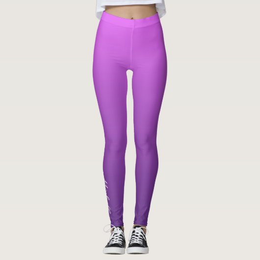 Gepersonaliseerde paarse ombre leggings (Voorkant)