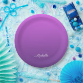 Gepersonaliseerde paarse ombre papieren bordje (Feest)