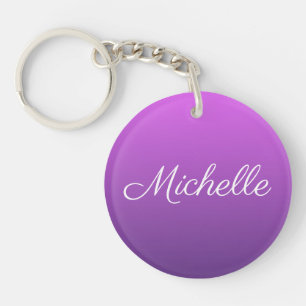 Gepersonaliseerde paarse ombre sleutelhanger