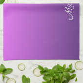 Gepersonaliseerde paarse ombre theedoek (Gevouwen)