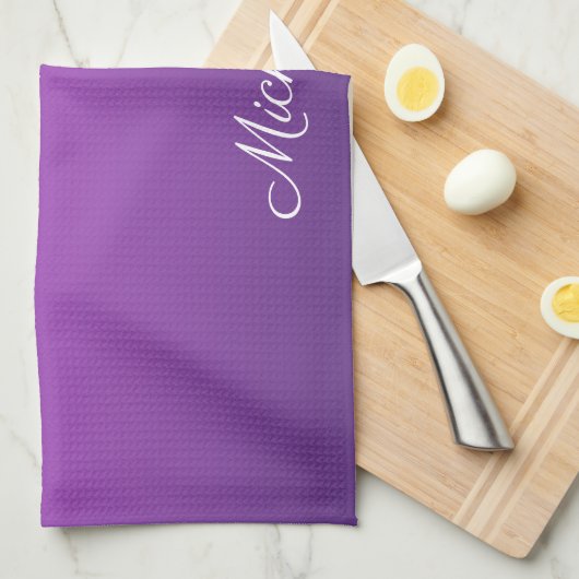 Gepersonaliseerde paarse ombre theedoek (Quarter Fold)