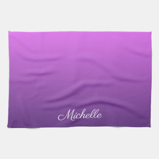 Gepersonaliseerde paarse ombre theedoek