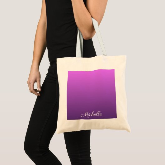 Gepersonaliseerde paarse ombre tote bag (Voorkant (product))