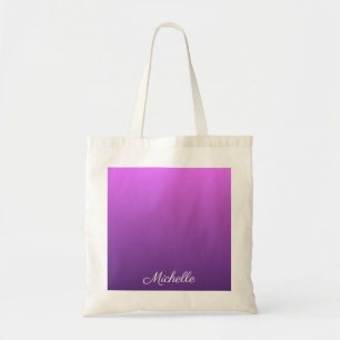 Gepersonaliseerde paarse ombre tote bag