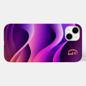 Gepersonaliseerde Paarse & Oranje golven Case-Mate iPhone Case (Achterkant (horizontaal))