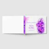 Gepersonaliseerde paarse orchidee kunst bruiloft g gastenboek (Volledig)