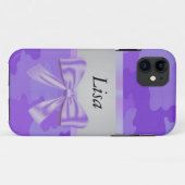 Gepersonaliseerde Paarse Paarse Camouflage Bow Case-Mate iPhone Case (Achterkant (horizontaal))