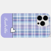 Gepersonaliseerde Paarse Plaid iPhone 14 Pro Max H Case-Mate iPhone Case (Achterkant (horizontaal))