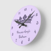 Gepersonaliseerde Paarse prinses Girl's slaapkamer Ronde Klok (Hoek)